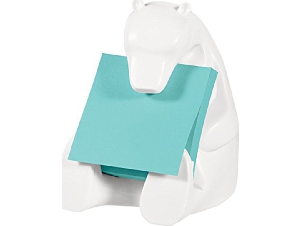 Post-It Pop-Up Note Dispenser For 3 In X 3 In Notes, Bear Design, White, 1 Styck, 50 Ark