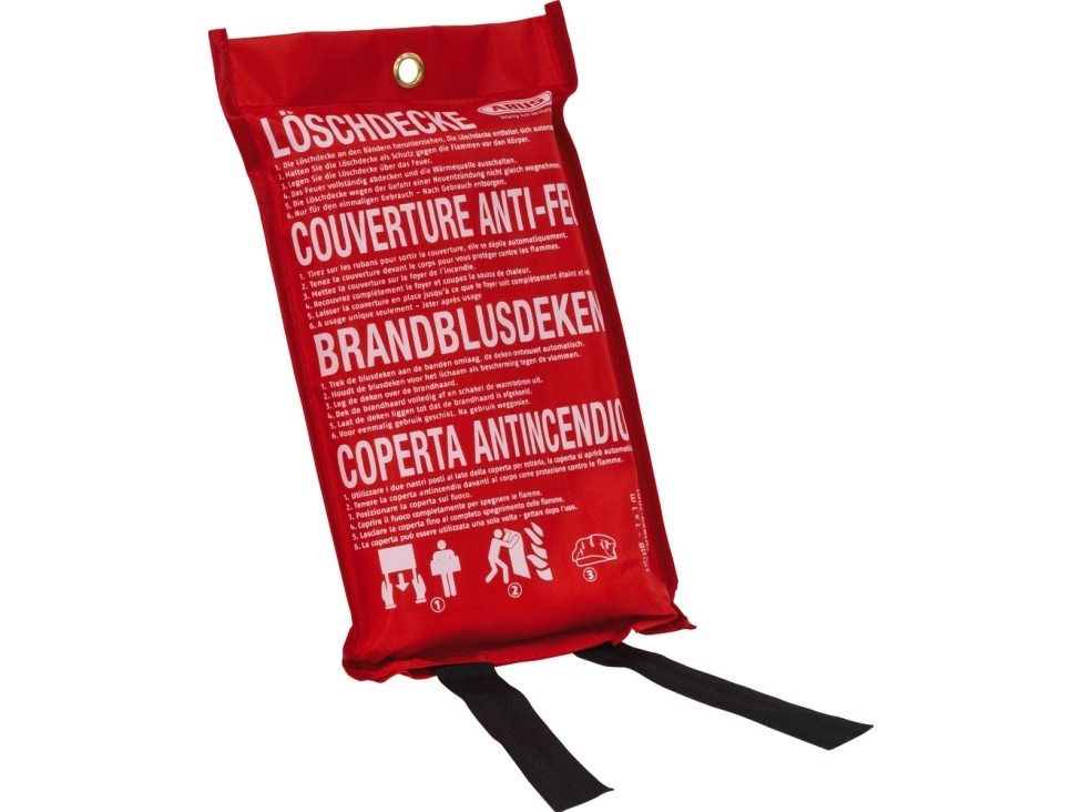 ABUS LD1118, 100 x 100 cm, Glasfiber, Röd, 1 styck, DIN EN 1869:2001 by MPA Dresden, 950 g | Ventilation & Klimat - Ventilationstillbehör - Brandskydd | GameStuff