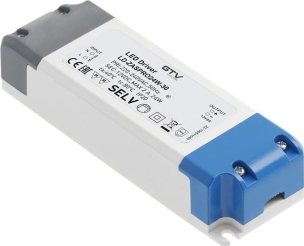 Gtv Led Pro Power Supply 12v 24w Input 220 240vac Ip20 Ld Zaspro24w 30