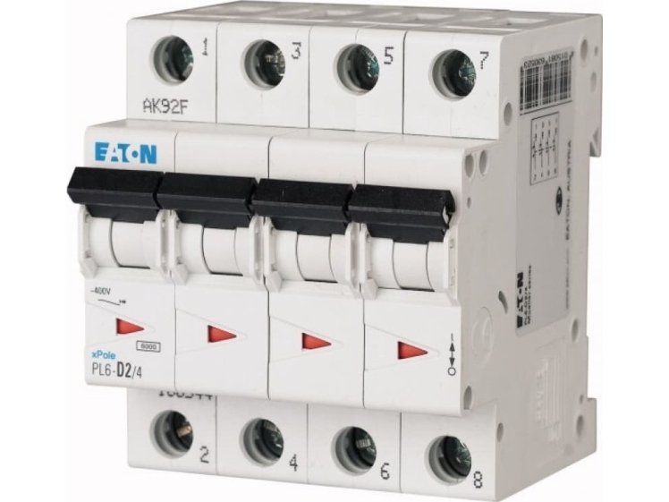 Eaton Hpfi/Hfi? 4P Automatsikring B 2A 6Ka Ac Pl6-B2/4 166496