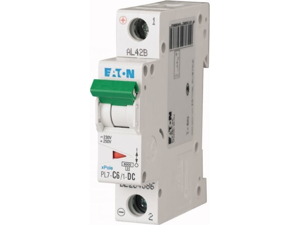 Eaton Automatsikring 1P C 6A 10Ka Dc Pl7-C6/1-Dc (264886)