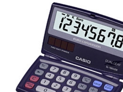 Casio Sl-100Ver, Tasche, Display-Rechner, 8 Ziffern, Display Klappbar, Akku, Blau