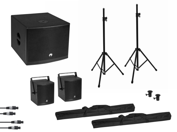 Omnitronic Molly 2.1 Aktiv Pa-Højttaler-Sæt Inkl. Subwoofer, Bluetooth