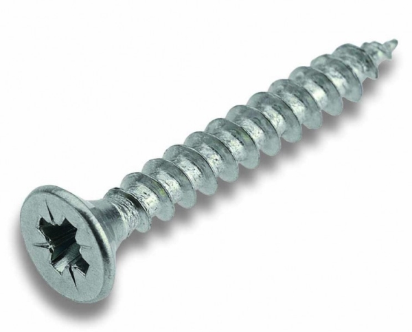 Cimco 190029, Skrue, Galvaniseret Metal, Fiberbræt, Generel Nytteværdi, Fuld Tråd, Fladt Hoved