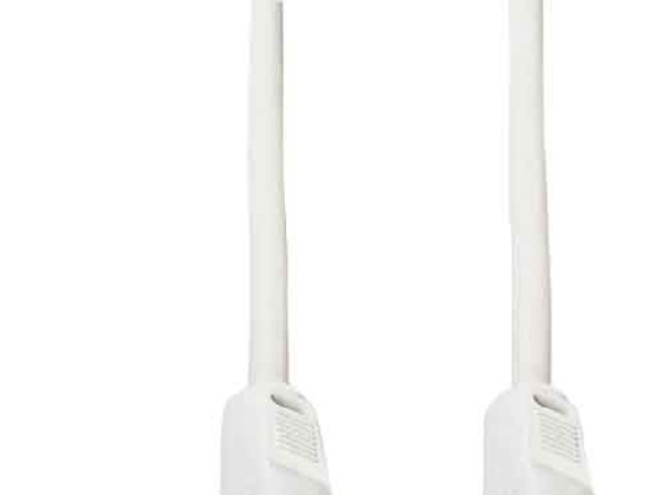 E+P Hft 2, 2,5 M, Coax Plug, Coax Jack, Hvid