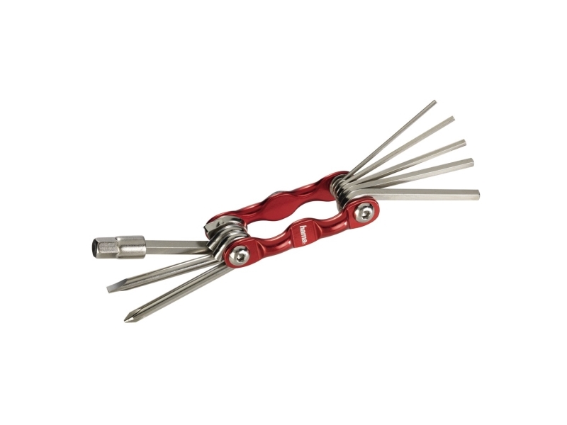 Hama 00178128, Werkzeug Für Fahrräder, Fahrrad-Werkzeug-Set, Metallisch, Rot, Sechskantschlüssel, 2,2.5,3,4,5,6,8 Mm, 1 Stück(E)