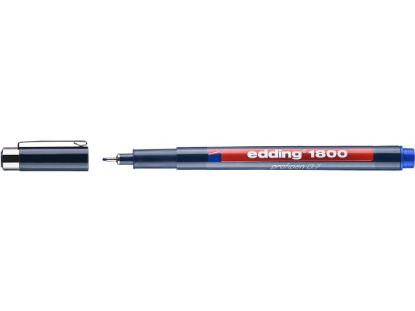 Edding 1800, Sininen, Erittäin hieno, Sininen, Muovi, Pyöreä, 0,7 mm