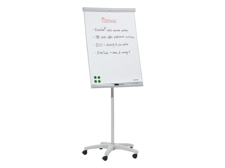 Franken FC91, Fristående, 670 x 950 mm, Poträtt, Metall, Plast, Grå, 5 hjul | Möbler - Tavla & Displays - Flipover | GameStuff