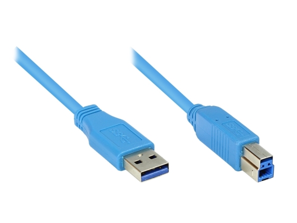 Exsys Ex-K1620-0.5, 0,5 M, Usb A, Usb B, Usb 3.2 Gen 1 (3.1 Gen 1), 5 Gbit/S, Blau