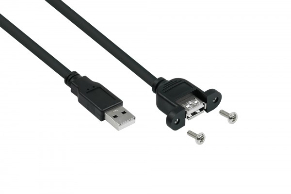 Alcasa Uk20p-Aea-005S, 0,5 M, Usb A, Usb A, Usb 2.0, 0,48 Gbit/Sek, Sort