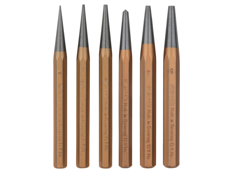 Ks Tools 162.2127, Pindepunch, Chrom-Molybdæn Stål, 465 G, 6 Stk