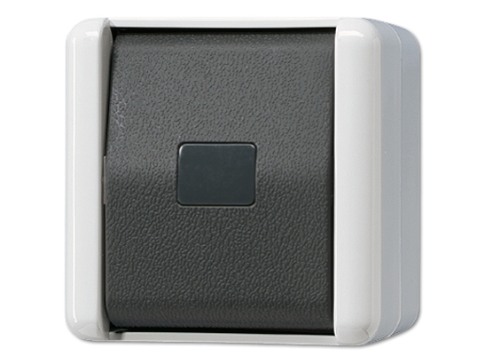 JUNG 834 W, Trykknapkontakt, Sort, Hvid, IP44, 250 V, 10 A