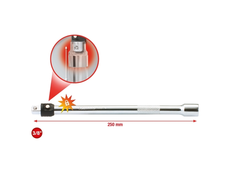 Ks Tools 919.3806, Enkelt Element, Forlængelsesbjælke, Krom Vanadium Stål, 250 Mm, 1 Stk