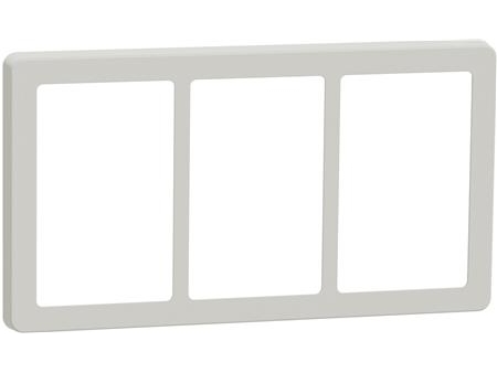 LAURITZ KNUDSEN LK FUGA BASE 63 ramme inkl. monteringsramme 3 x 1½ modul, Lysegrå , DETAILFORPAKNING