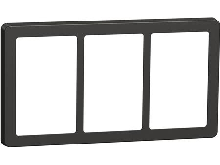 LAURITZ KNUDSEN LK FUGA BASE 63 ramme inkl. monteringsramme 3 x 1½ modul, Koksgrå, DETAILFORPAKNING