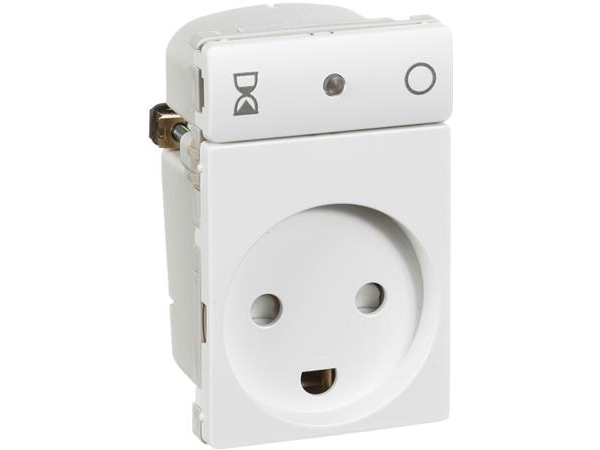 LAURITZ KNUDSEN LK FUGA Stikkontakt m/timerfunktion 5min-10h55min, Hvid, DETAILPAKNING