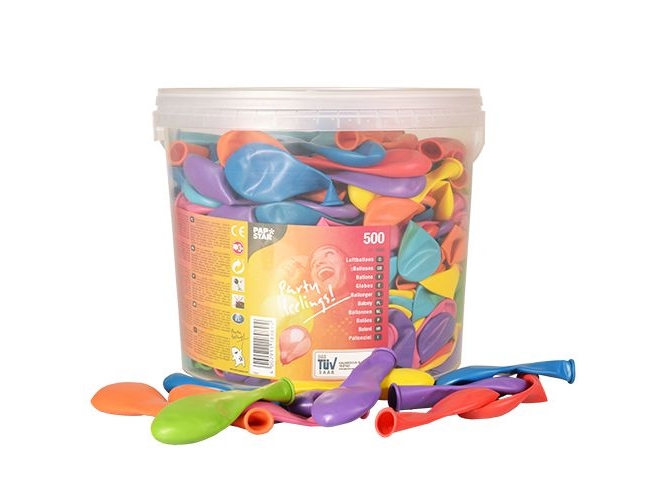 Papstar Balloons Ø 19 cm colours assorted in box, Toy balloon, Gummi, Blandade färger, Oval, 600 mm, 19 cm | Möbler - Tillbehör - Magneter | GameStuff