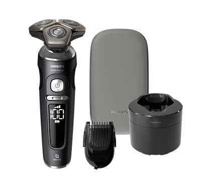 Philips Shaver S9000 Prestige Sp9840/31 Rakapparat För Våt Och Torrakning Med Skiniq Roterande Rakhuvud Skiniq Grå Batteri Litium Ion Li Ion