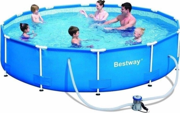 Bestway Stålställ Pool med pump 366 x 76 cm | Trädgården - Pools & Vatten spel - Pools & bassäng | GameStuff