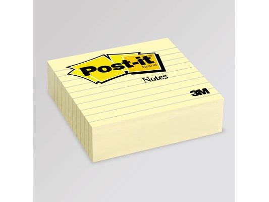Post-it blok 675-YL 100x100 mm, lineær, gul (3M0257)