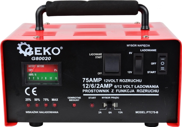 Geko Rectifier with start-up 75A 6/12V GEKO(1) | Bilvård & Biltillbehör - Säkerhetsutrustning för Bilen - Starthjälp | GameStuff