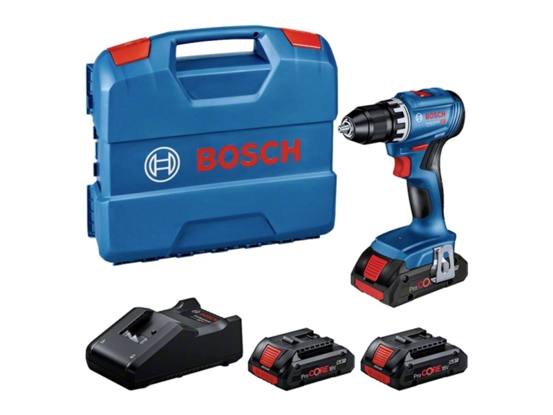 Bosch Akku-Bohrschrauber Gsr 18V-45 Professional 18Volt Blau/Schwarz 3X Li-Ion Akku (0615A5002n)