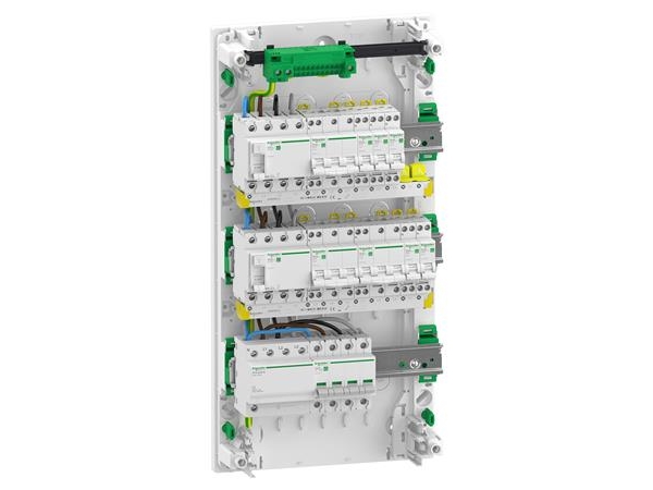 Schneider Electric Vormontierte Schaltanlage Resi9 Xp Pw, 3 Reihen 13M: 1Xafb 1Xspd + 2Xrcd + 5Xc10a 1Pn + 2Xc16a 3Pn + 1Xc10a 3Pn