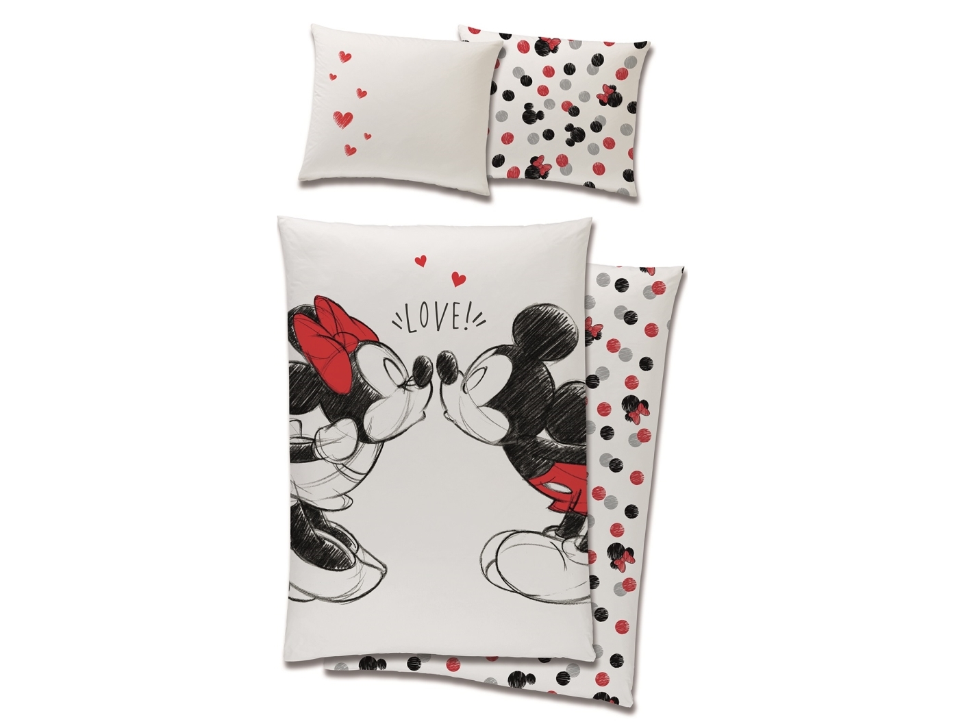 Billede af Disney Minnie Og Mickey Mouse Sengetøj - 100 Procent Bomuld