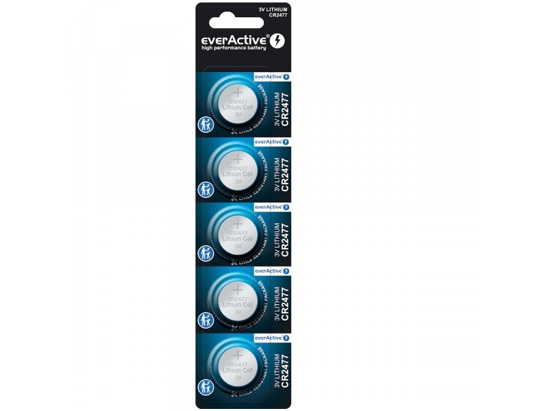 Everactive Cr2477 Mini-Lithium-Batterie - Blisterpackung Mit 5 Stück