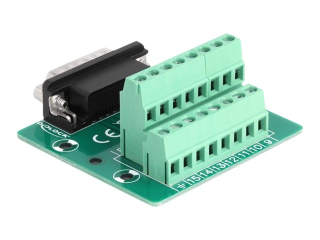 Delock - Seriel Adapter - 15 Pin D-Sub (Db-15) (Han) Til 16-Bens Terminalblok