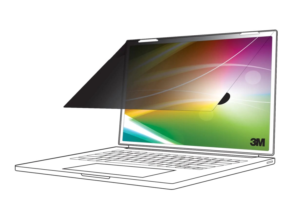 3M Bright Screen Privacy Filter - Notebook Privacy-Filter - Til Fuldskærms-Laptop - Aftagelig - Flip - 14" - Sort