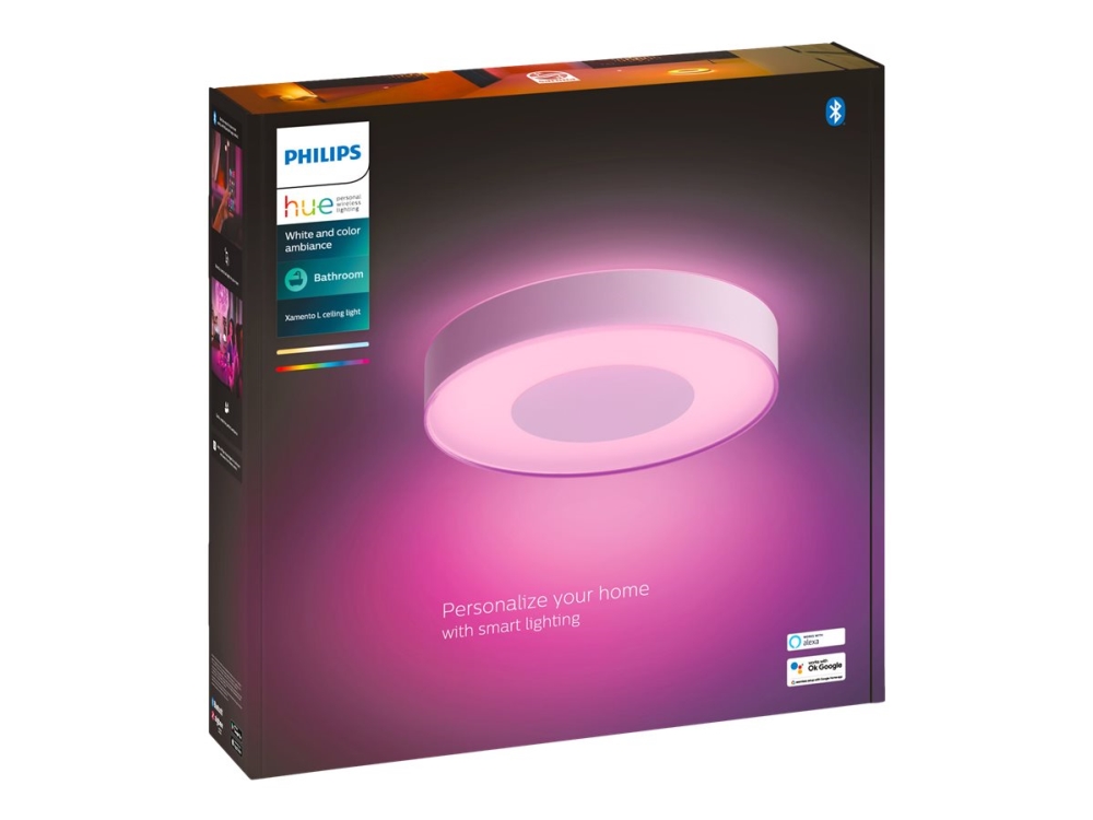 Philips Hue Xamento Bathroom Ceiling Light - White And Coloured Light - White - 42Cm