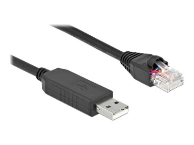 Delock - Seriel Adapter - Usb (Han) Til Rj-45 (Han) - 25 Cm - Usb / Usb 2.0 / Eia-232 - Sort