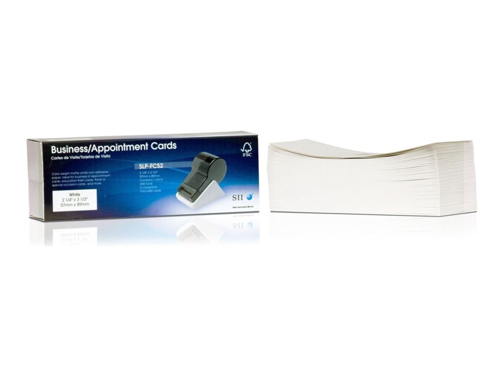 Seiko Instruments Slp-Fcs2 - Hvid - 57 X 89 Mm - 140 G/M² - 600 Kort Aftale/Visitkort - For Smart Label Printer 420, 430, 440, 440 Office Administrat