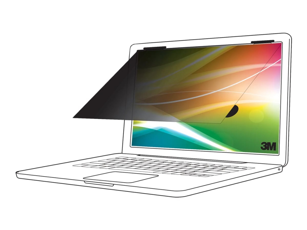 3M Bright Screen Privacy Filter - Notebook Privacy-Filter - Aftagelig - Flip - 15.6" - Sort