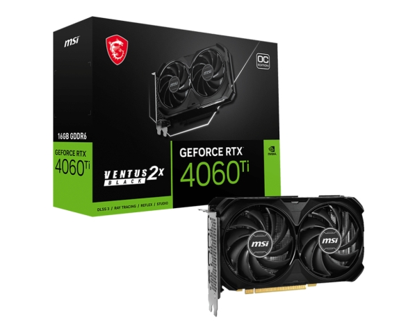 Msi Ventus Geforce Rtx 4060 Ti 2x Black 8g Oc Geforce Rtx 4060 Ti 8 Gb Gddr6 128 Bit 7680 X 4320 Pixlar Pci Express 4.0