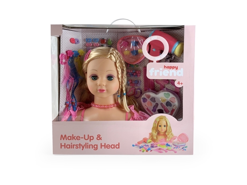 Happy Friend Smink- & Frisörhuvud Blont Hår | Leksaker - Figurer & Dockor | GameStuff