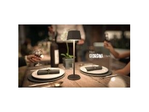Securit Led Bordlampe Georgina, Inkl. Lynkoblings-Ladekabel, Sort
