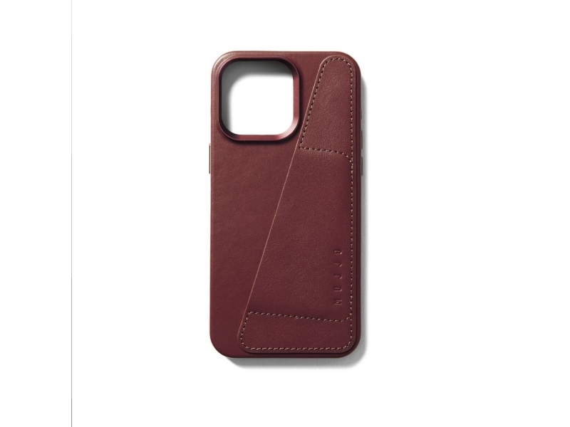 Mujjo iPhone 15 Pro Max Wallet Leather Case - Burgundy