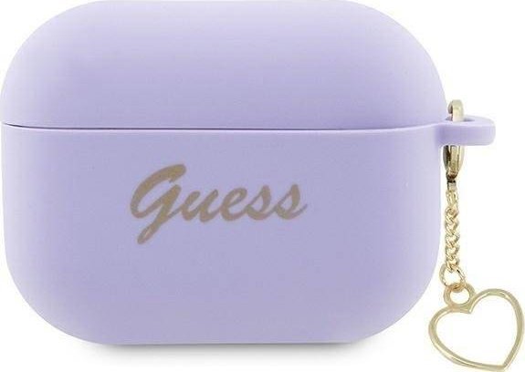 Guess Guap2lschsu Cover Til Airpods Pro 2 - Lilla/Lilla Silikone Charm Hjerte