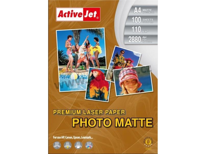 Activejet Ap4-110M100l Mattes Fotopapier Für Laserdrucker A4 100 Stück, Matt, 110 G/M², Laser, A4, 21X29.7 Cm, Weiß