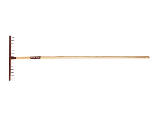 Fiskars Rakennusharava - Classic 144607, jossa on teräshampaat