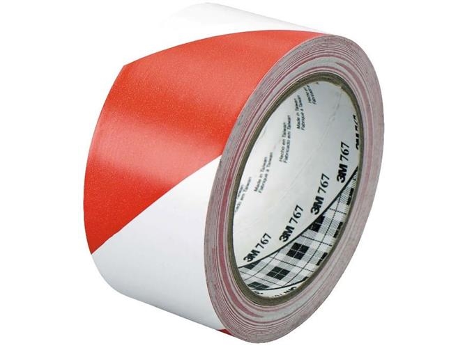 Afmærkningstape 50mm 33m rød/hvid