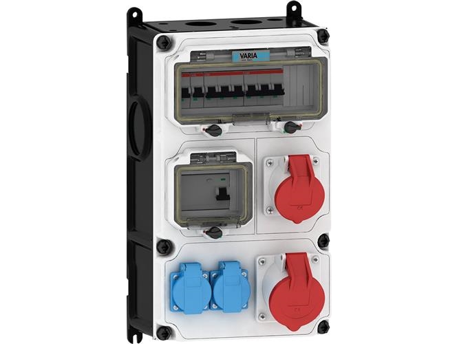 BALS Variabox L med CEE 16/32A och danskt uttag. Plasthölje för väggmontage. Ledningsmonterad och klar för installation, IP44 | Elektrisk utrustning - Svartavlor | GameStuff