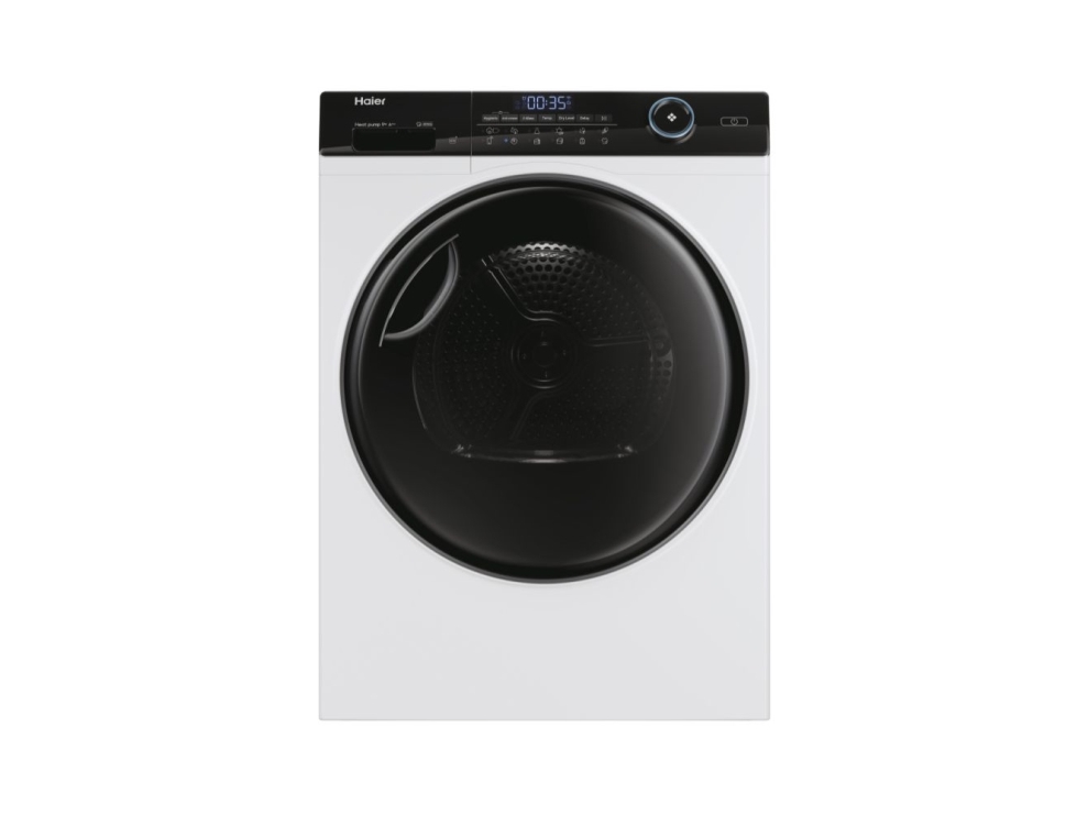 Haier I-Pro Series 5 HD90-A3959, Vapaasti seisova, Edestä täytettävä, Lämpöpumppu, Valkoinen, Rotaatio, Kosketus, Oikea