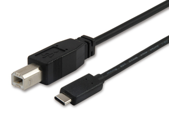 Equip Usb 2.0 Typ C Auf Typ B Kabel, 1.0M, 1 M, Usb B, Usb C, Usb 2.0, Stecker/Stecker, Schwarz