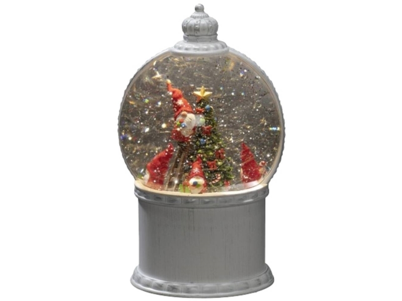 Konstsmide 4300-200 LED-lykta Jultomten Varmvit LED (RGB) Vit Fylld med vatten, Timer | N - A | GameStuff