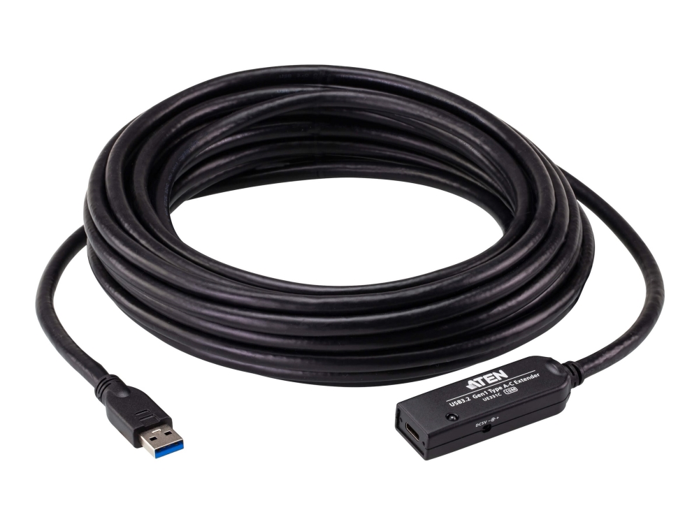 Aten 10 M Usb 3.2 Gen1-Verlängerungskabel, 10 M, Usb A, Usb C, Usb 3.2 Gen 1 (3.1 Gen 1), 5000 Mbit/S, Schwarz