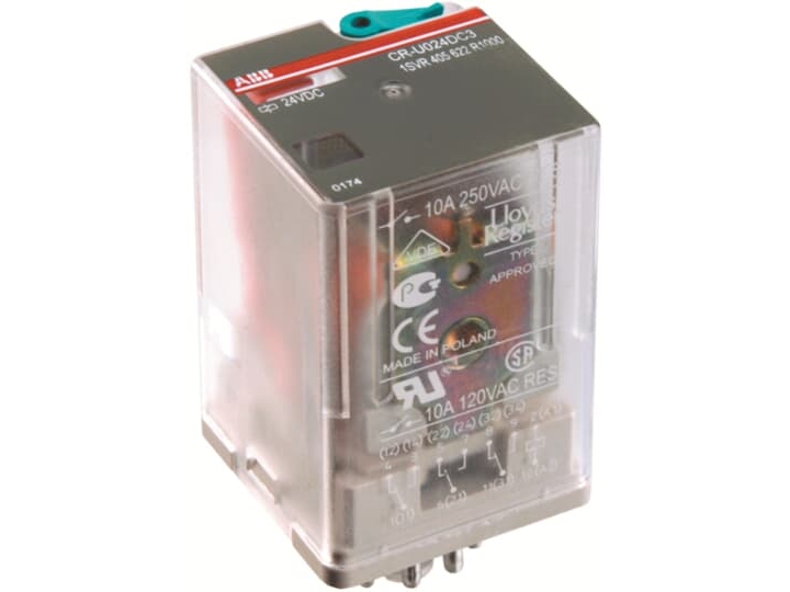 Abb Cr-U024dc3l, Grå, Ip40, 10 A, 24 V, 50/60 Hz, 250 V
