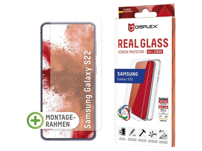 Displex 01581 Samsung Galaxy S22 Torr Applicering Slagtålig Reptålig Dammresistent Transparent 1 Styck